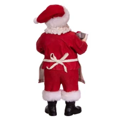 Kurt Adler Tabletop Items* 10.5-Inch Fabriche Santa And Tray Of Santa Face Cake