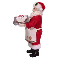Kurt Adler Tabletop Items* 10.5-Inch Fabriche Santa And Tray Of Santa Face Cake