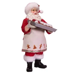 Kurt Adler Tabletop Items* 10.5-Inch Fabriche Santa And Tray Of Santa Face Cake