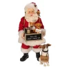 Kurt Adler Tabletop Items* 10.5-Inch Fabriche™ Adopt-A-Pet Santa With Dog, 2 Piece Set