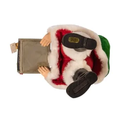 Kurt Adler Tabletop Items* 10.5-Inch Fabriche™ Adopt-A-Pet Santa With Dog, 2 Piece Set