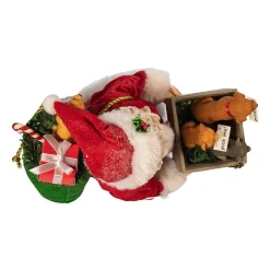 Kurt Adler Tabletop Items* 10.5-Inch Fabriche™ Adopt-A-Pet Santa With Dog, 2 Piece Set