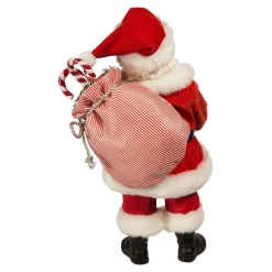 Kurt Adler Tabletop Items* 10.5-Inch Fabriche Santa With Candy Cane Tray