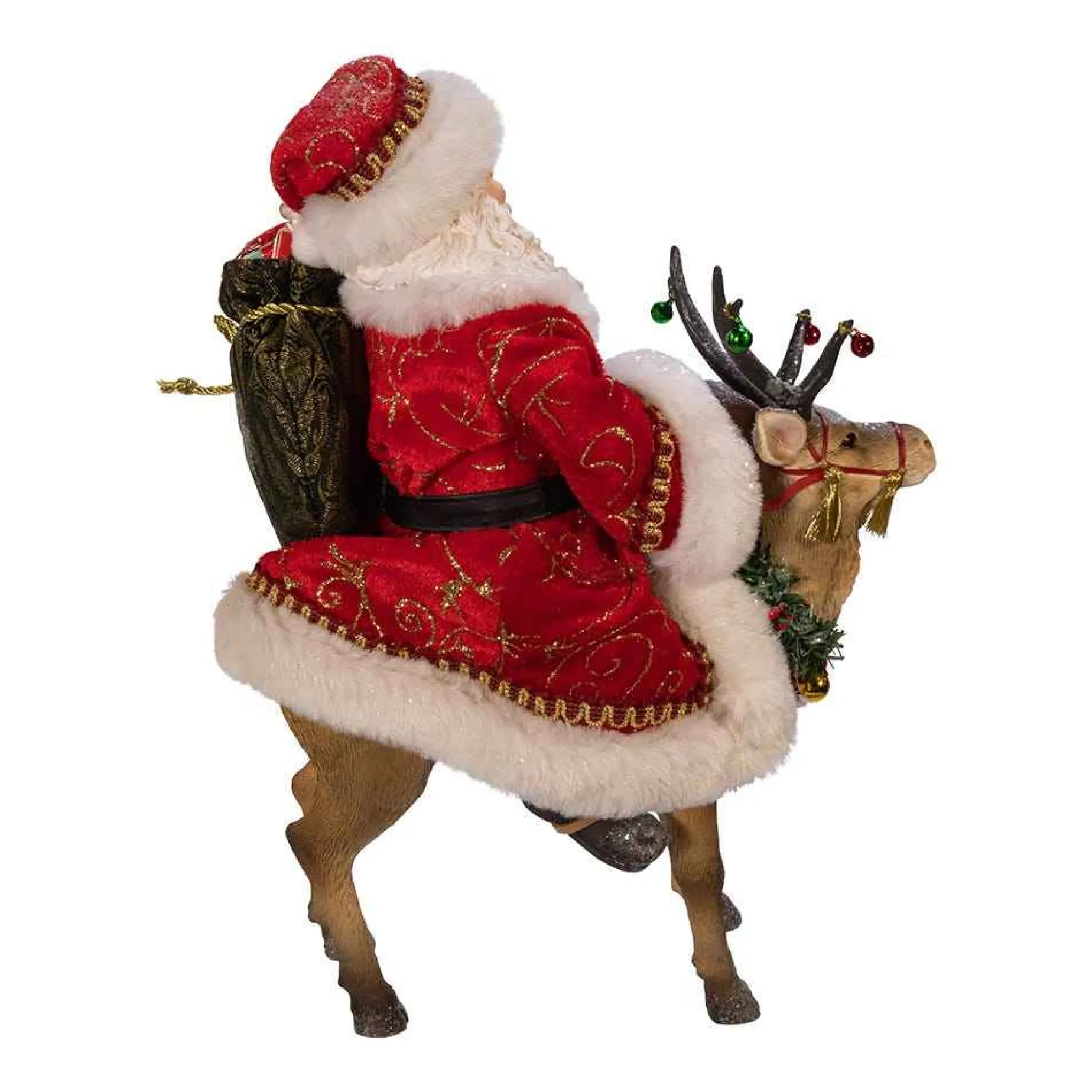 Kurt Adler Tabletop Items* 11.5-Inch Fabriche™ Santa On Reindeer
