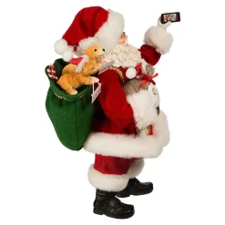 Kurt Adler Tabletop Items* 11-Inch Fabriche Santa Taking Selfie