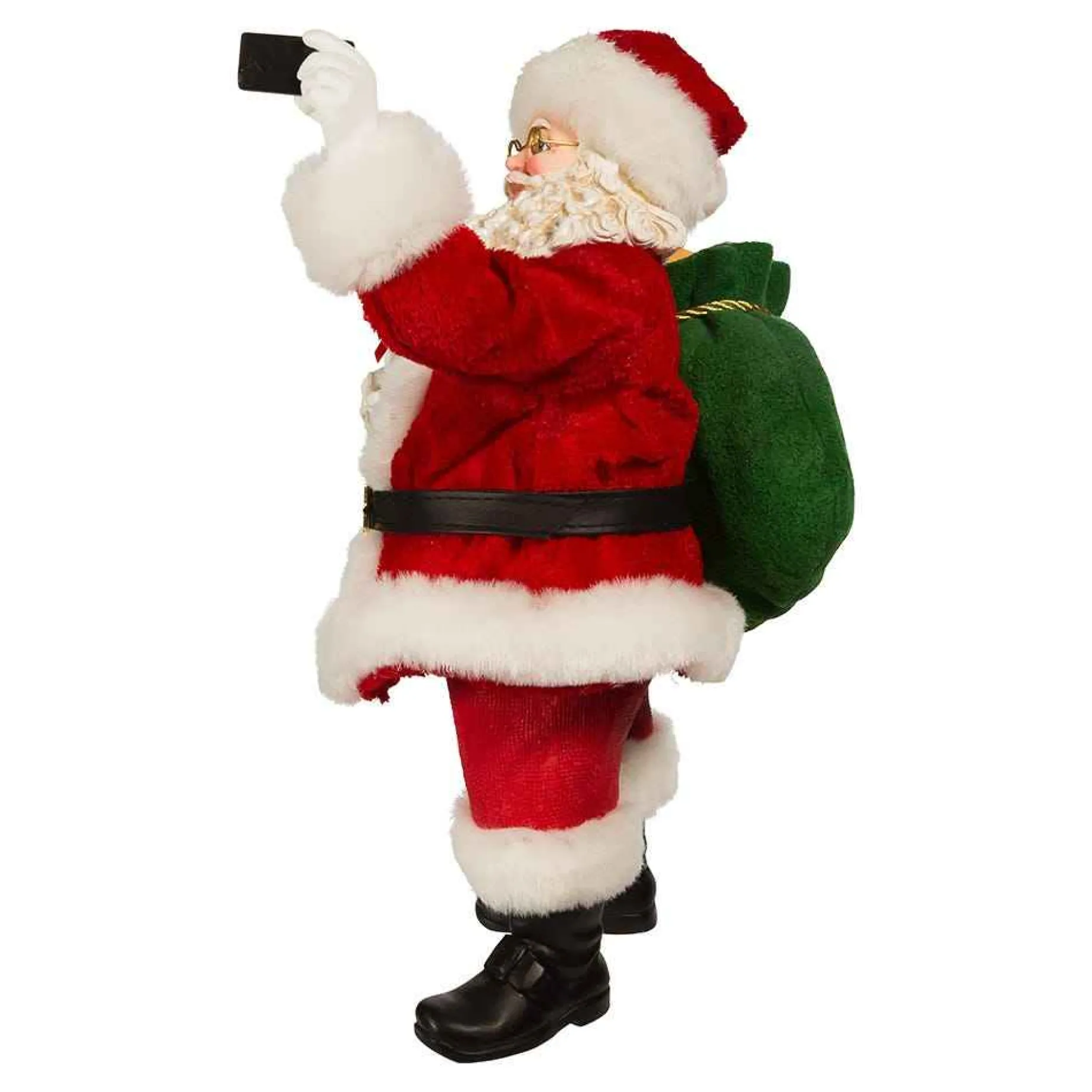 Kurt Adler Tabletop Items* 11-Inch Fabriche Santa Taking Selfie