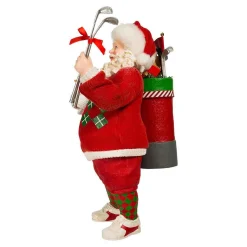 Kurt Adler Tabletop Items* 10.5-Inch Fabriche Golf Santa Table Piece