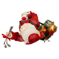 Kurt Adler Tabletop Items* 10.5-Inch Fabriche Golf Santa Table Piece