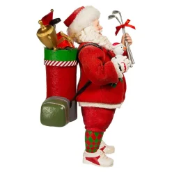 Kurt Adler Tabletop Items* 10.5-Inch Fabriche Golf Santa Table Piece