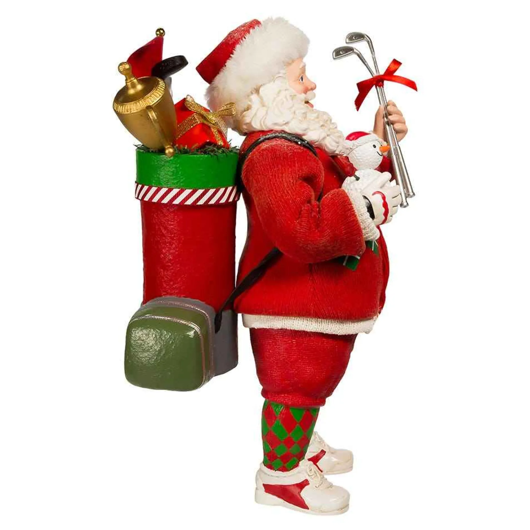 Kurt Adler Tabletop Items* 10.5-Inch Fabriche Golf Santa Table Piece