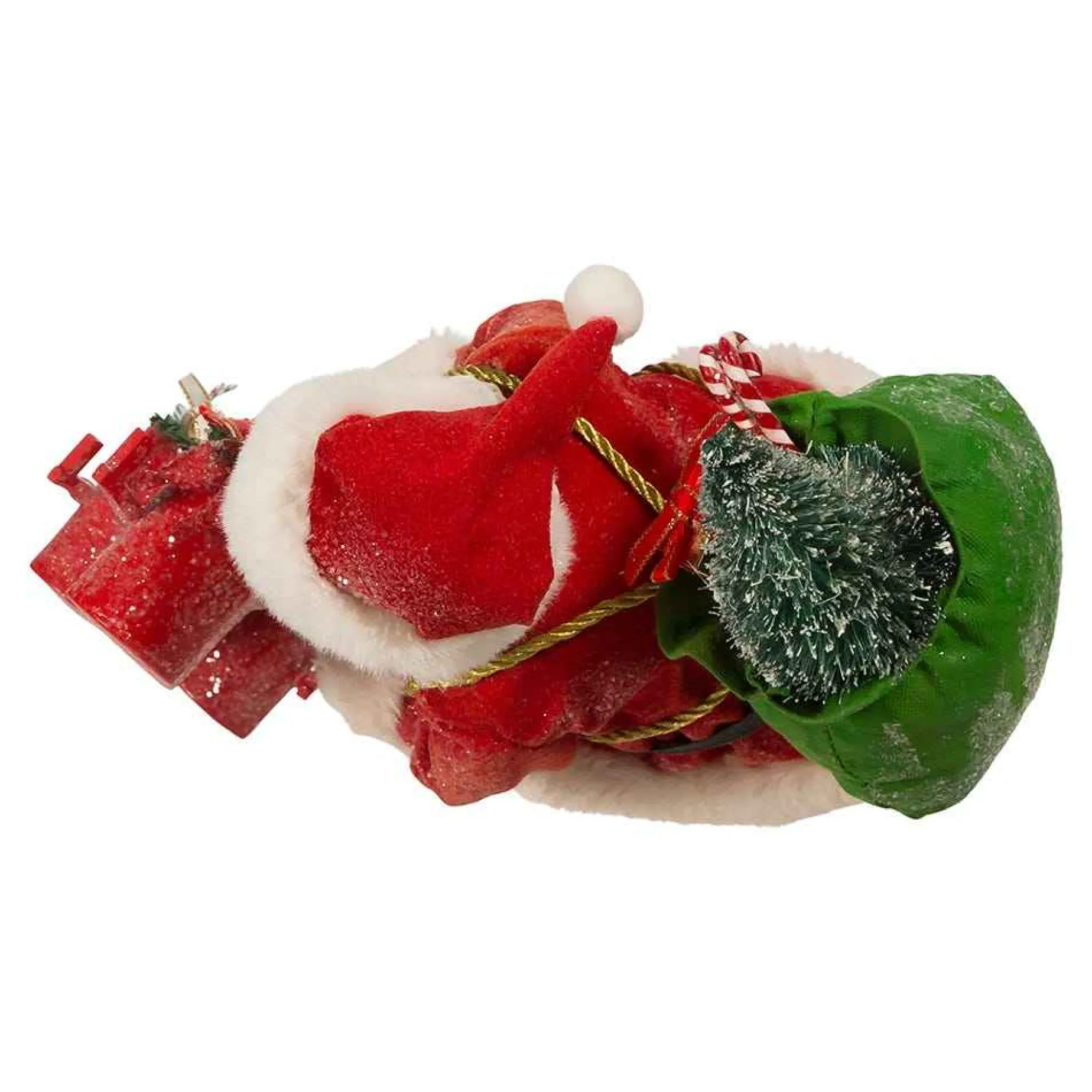 Kurt Adler Tabletop Items* 10.5-Inch Fabriche Santa Checking Mail
