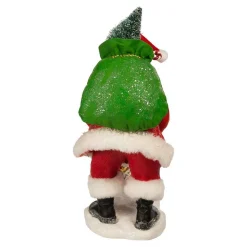 Kurt Adler Tabletop Items* 10.5-Inch Fabriche Santa Checking Mail