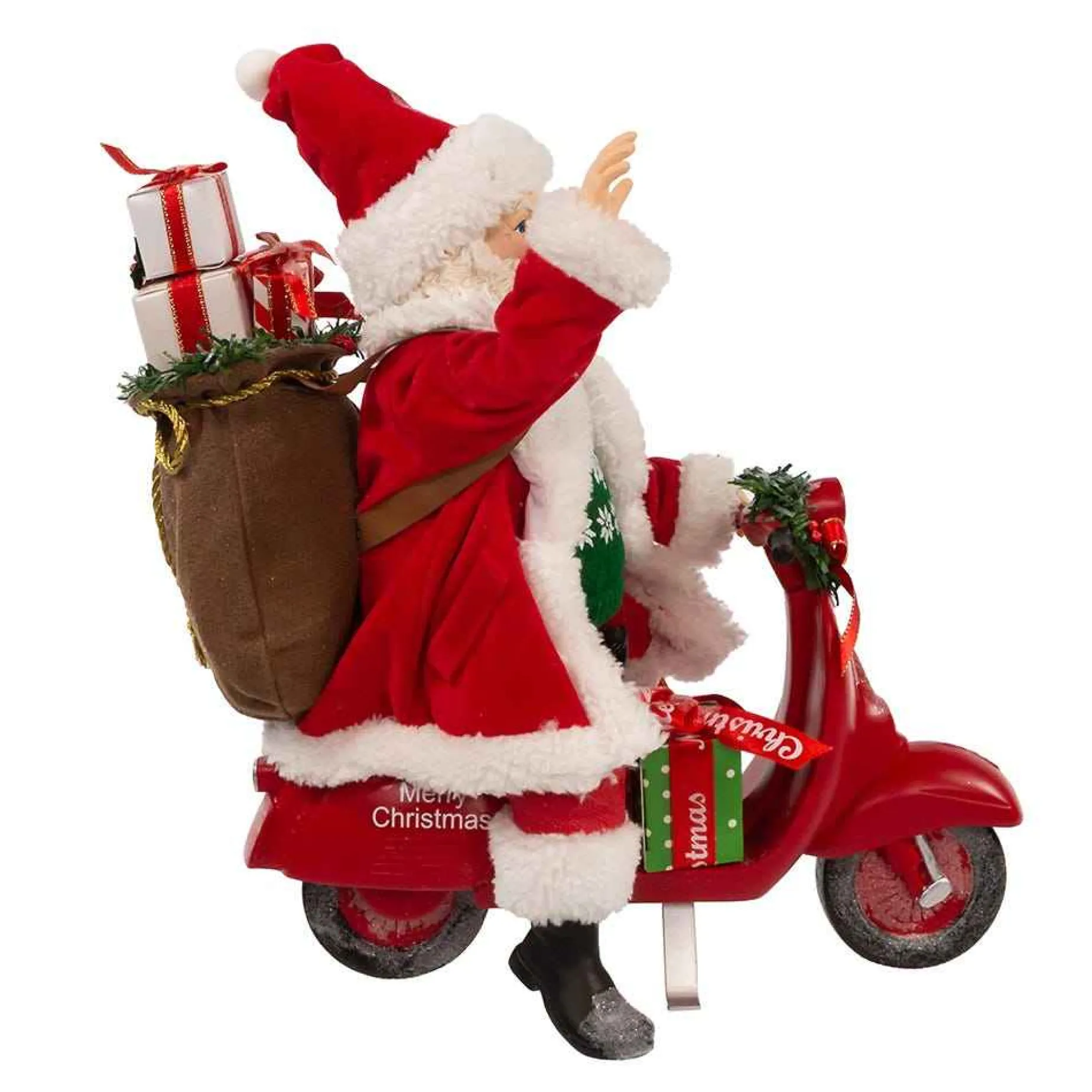 Kurt Adler Tabletop Items* 10-Inch Fabriche Santa On Scooter