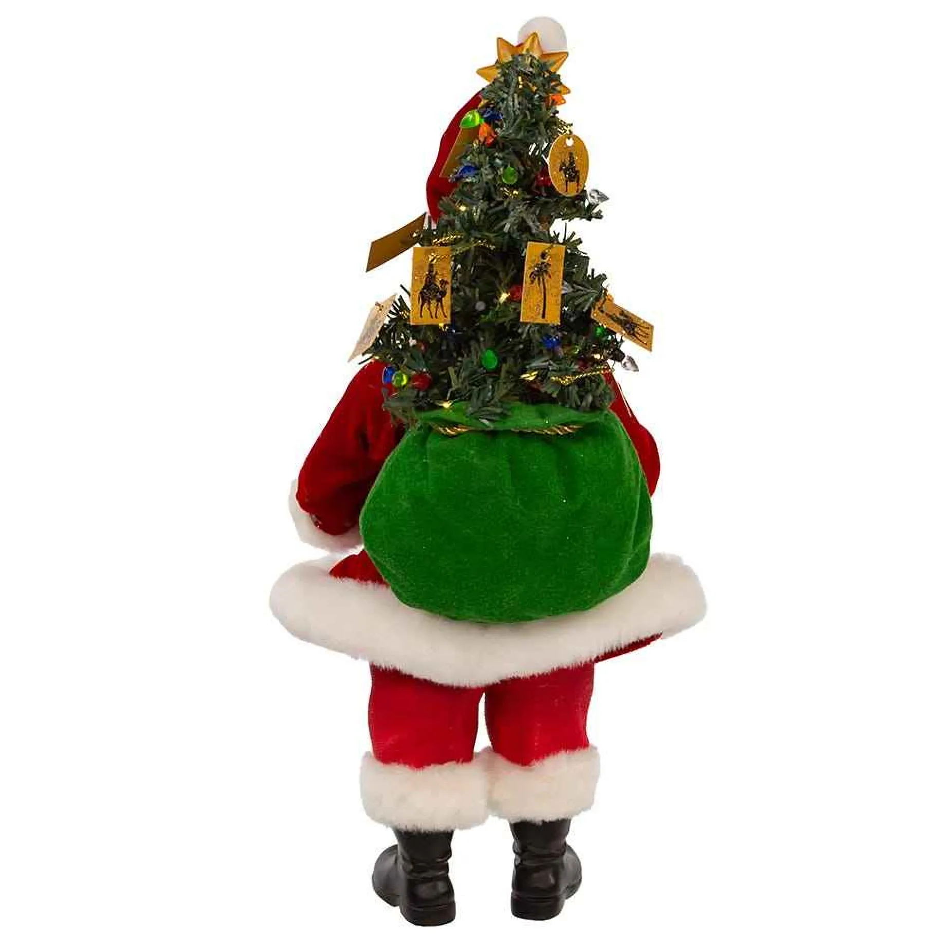 Kurt Adler Tabletop Items* 13-Inch Fabriche Battery-Operated Led Santa With Nativity Set