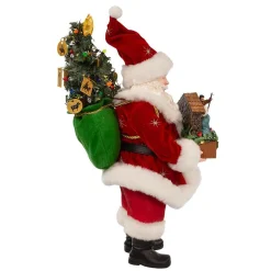 Kurt Adler Tabletop Items* 13-Inch Fabriche Battery-Operated Led Santa With Nativity Set