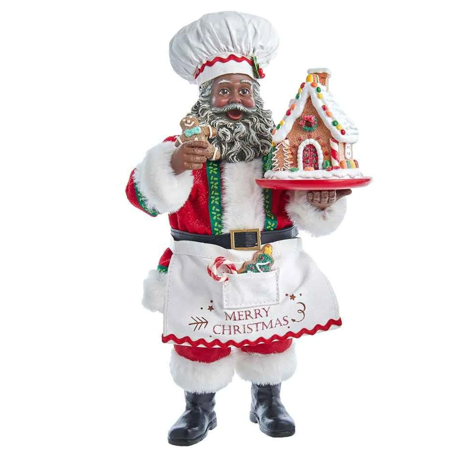 Kurt Adler Tabletop Items* 10.5-Inch Fabriche™ Black Chef Santa