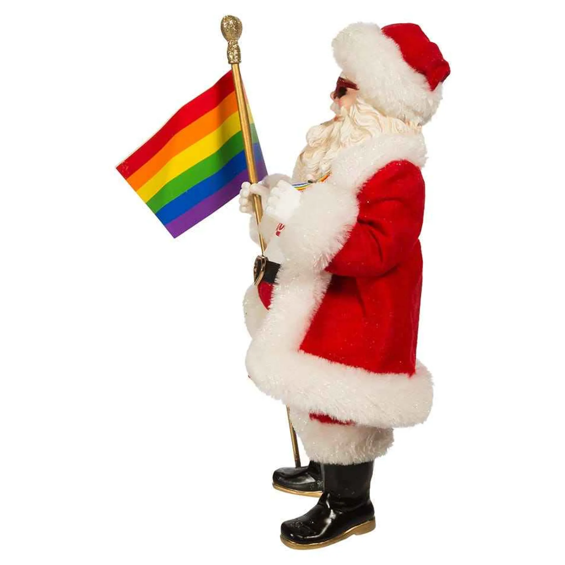 Kurt Adler Tabletop Items* 10-Inch Fabriche Pride Santa