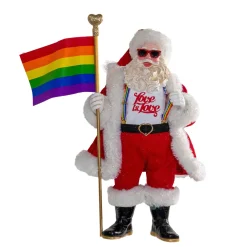 Kurt Adler Tabletop Items* 10-Inch Fabriche Pride Santa