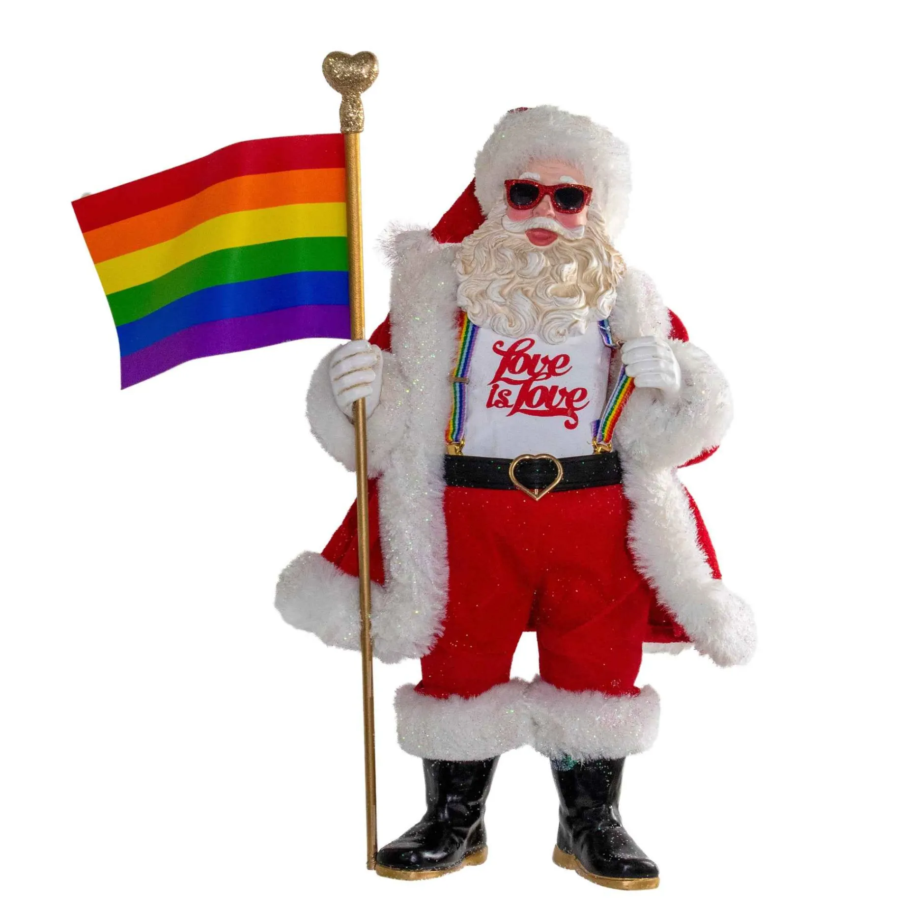Kurt Adler Tabletop Items* 10-Inch Fabriche Pride Santa