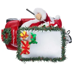 Kurt Adler Tabletop Items* 11.25-Inch Fabriche Santa Driving Golf Cart