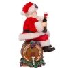 Kurt Adler Tabletop Items* 10.5-Inch Fabriche Santa Sitting On Wine Barrel