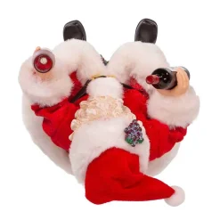 Kurt Adler Tabletop Items* 10.5-Inch Fabriche Santa Sitting On Wine Barrel