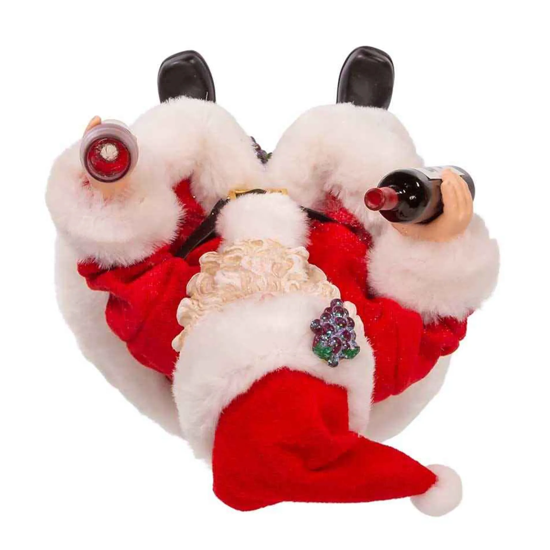 Kurt Adler Tabletop Items* 10.5-Inch Fabriche Santa Sitting On Wine Barrel