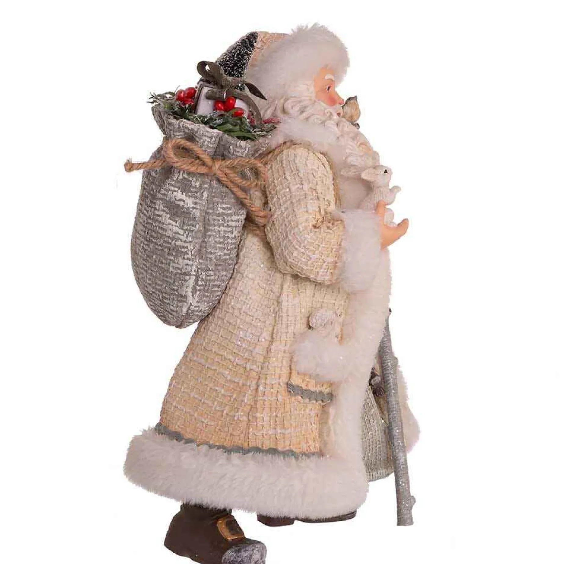 Kurt Adler Tabletop Items* 10.5-Inch Fabriche Snowy Woods Santa