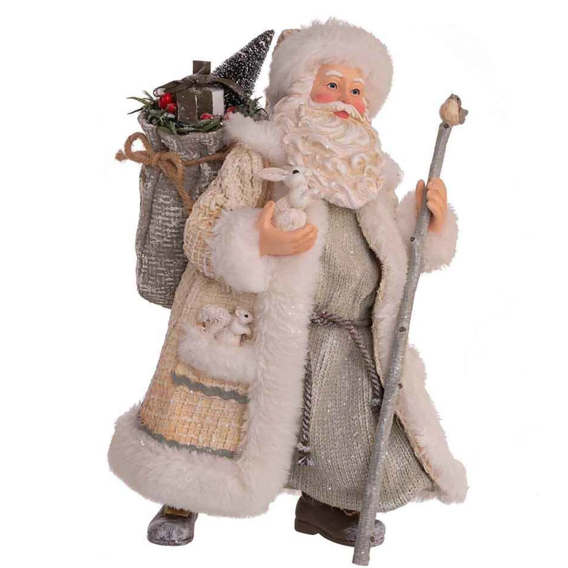 Kurt Adler Tabletop Items* 10.5-Inch Fabriche Snowy Woods Santa