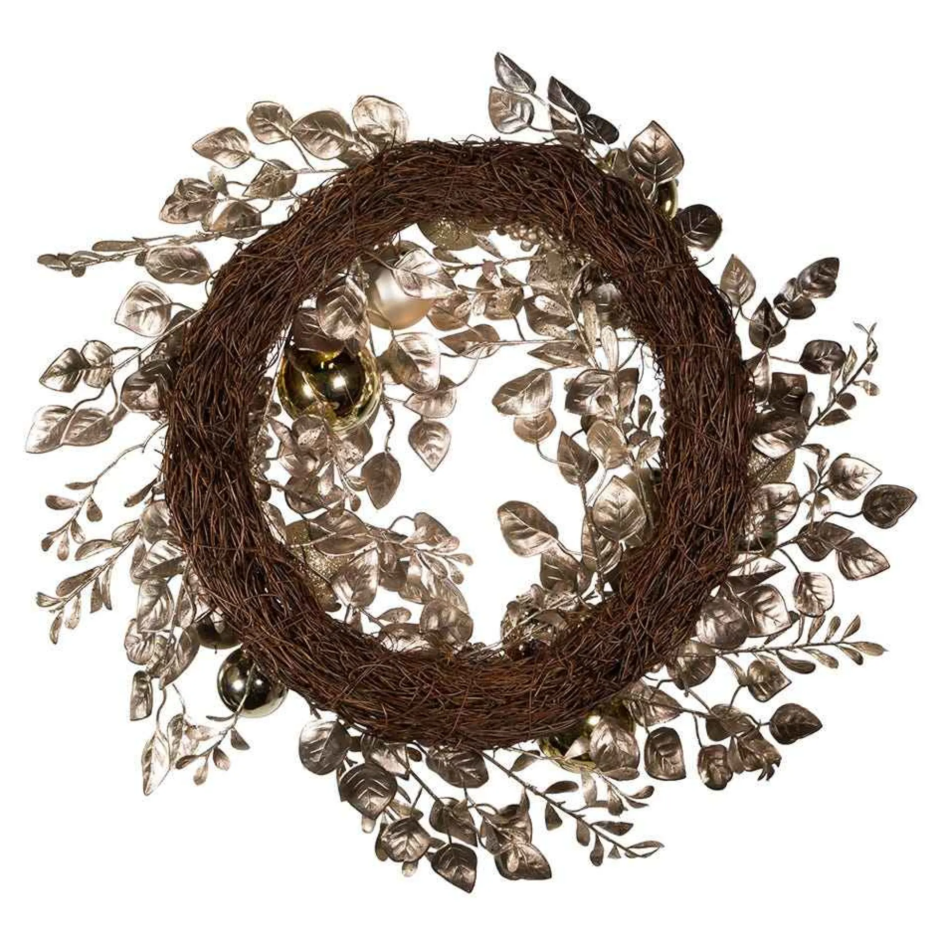 Kurt Adler Wreaths* 24-Inch Gold And Champagne Gold Rattan Wreath