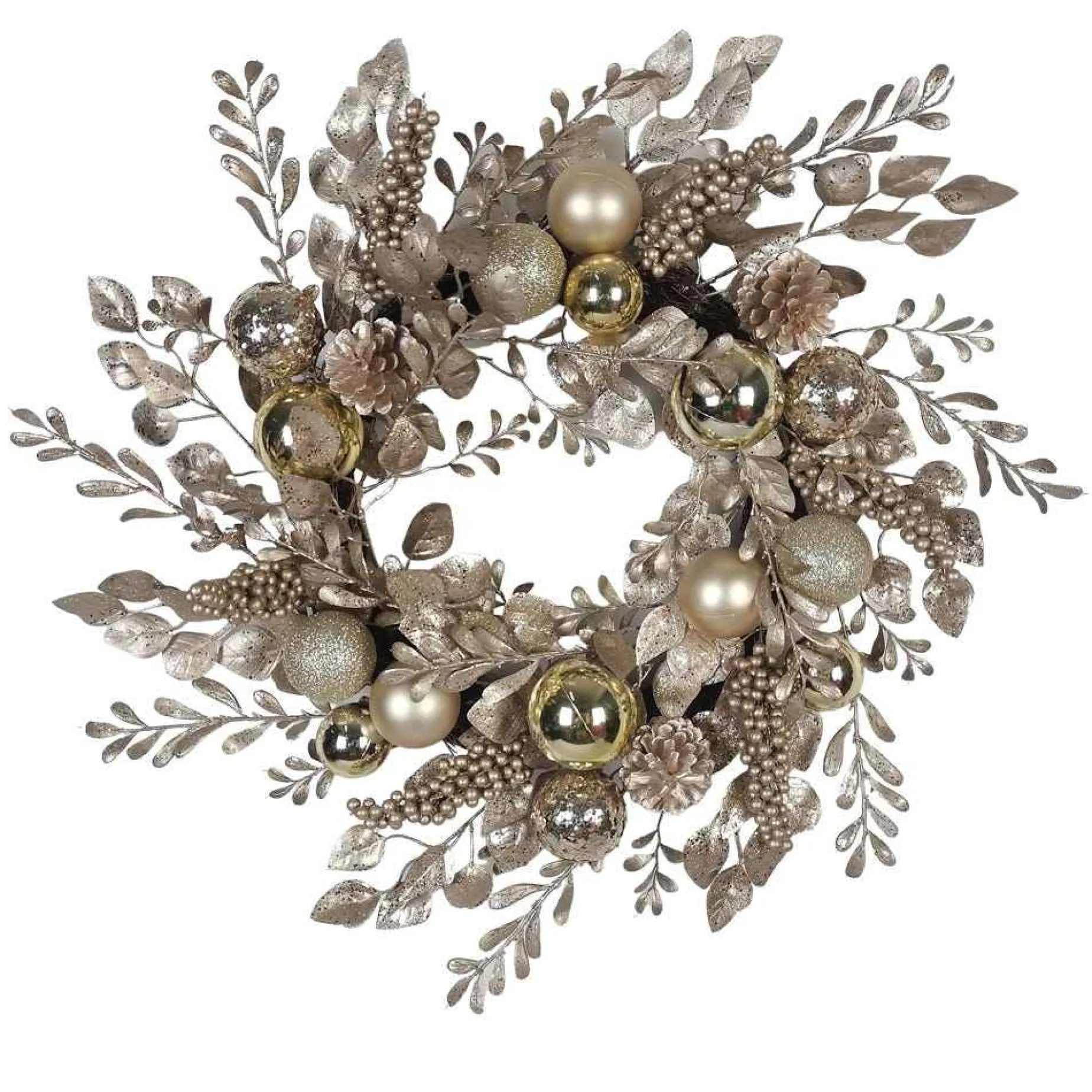 Kurt Adler Wreaths* 24-Inch Gold And Champagne Gold Rattan Wreath