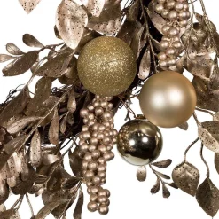 Kurt Adler Wreaths* 24-Inch Gold And Champagne Gold Rattan Wreath