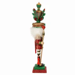 Kurt Adler Tabletop Items* 18-Inch Hollywood Red And Green Leaves Hat Nutcracker