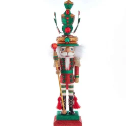 Kurt Adler Tabletop Items* 18-Inch Hollywood Red And Green Leaves Hat Nutcracker