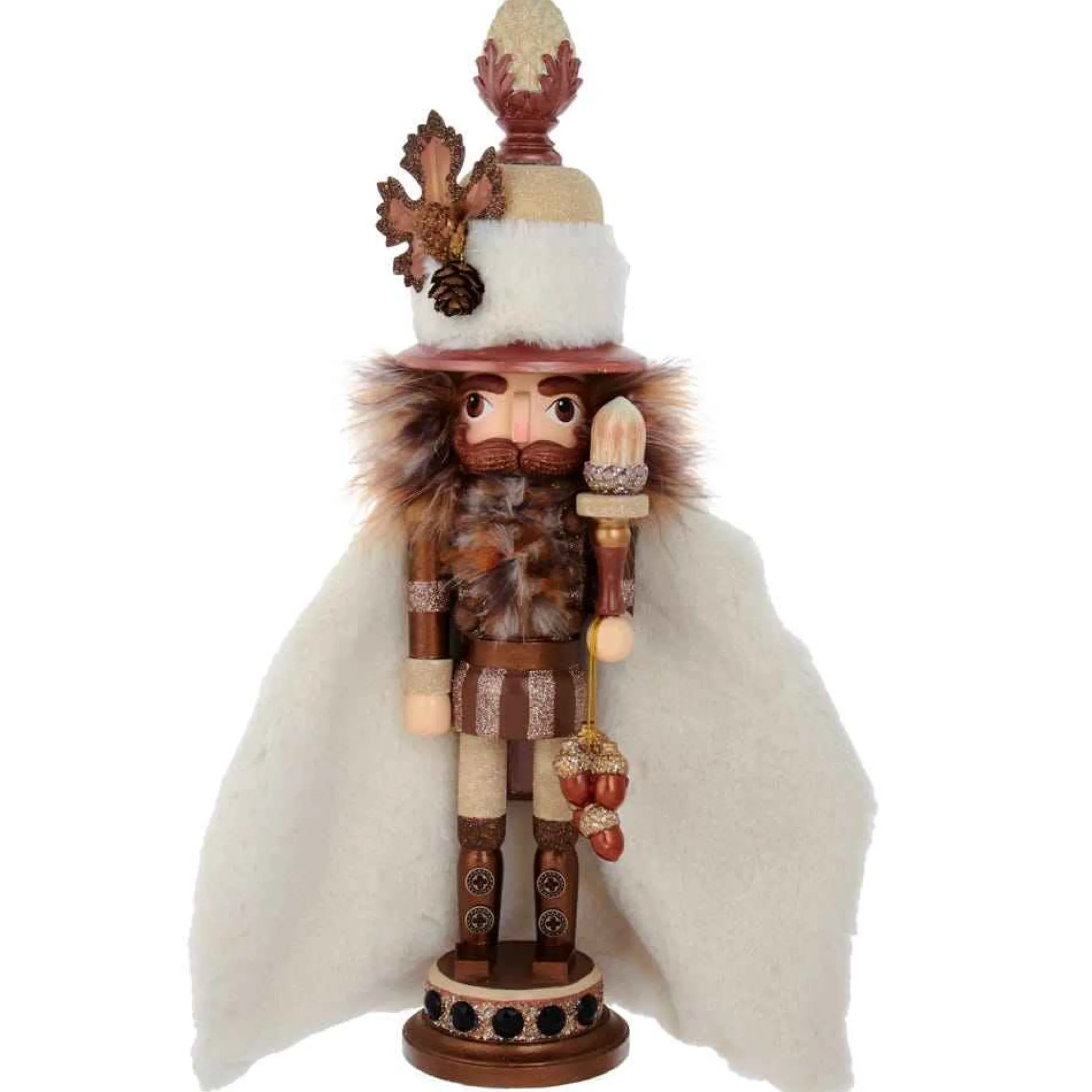 Kurt Adler Tabletop Items* 16-Inch Hollywood Ivory And Acorn Nutcracker