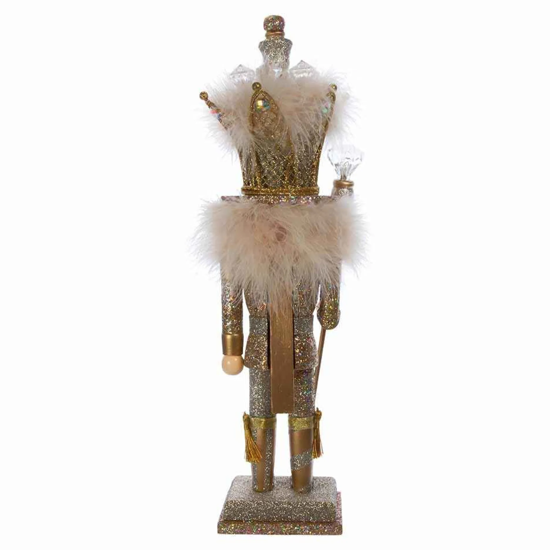 Kurt Adler Tabletop Items* 16-Inch Hollywood Platinum And Gold Glitter King Nutcracker