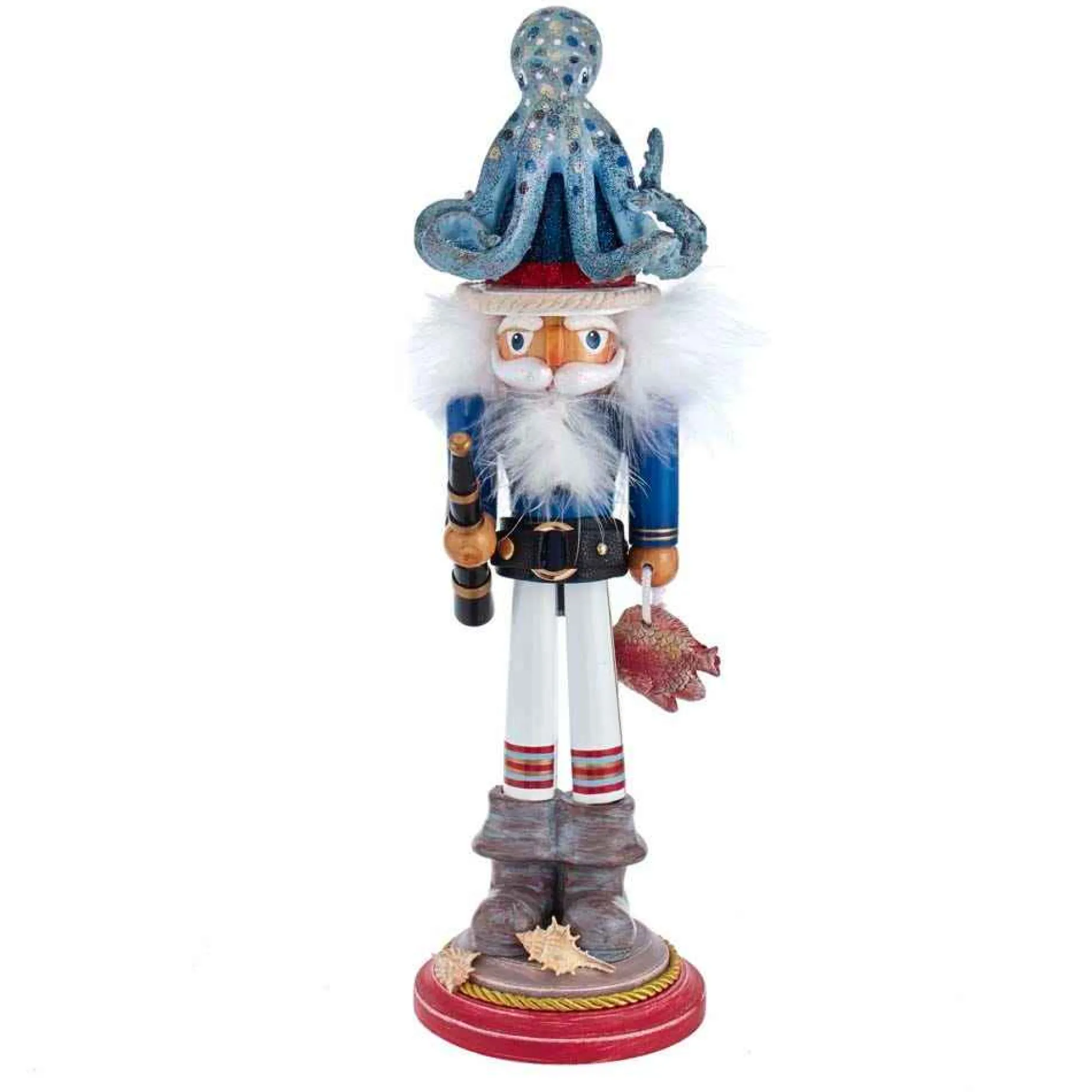 Kurt Adler Tabletop Items* 18-Inch Hollywood Octopus Hat Nutcracker
