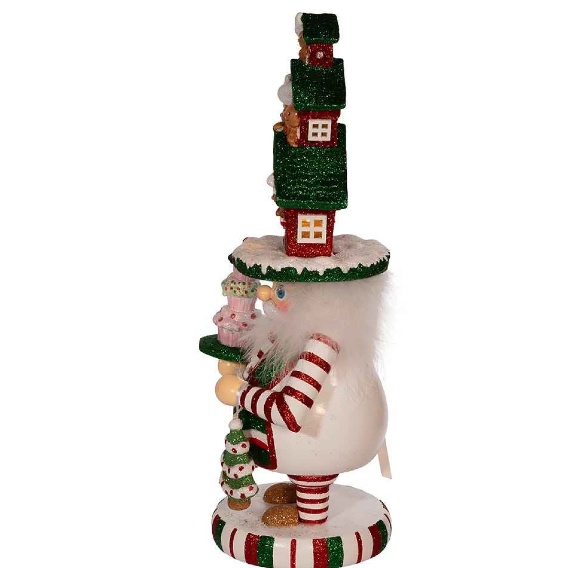 Kurt Adler Tabletop Items* 15-Inch Hollywood Battery-Operated Led Gingerbread House Hat Nutcracker