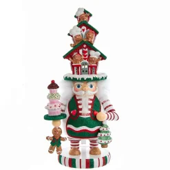 Kurt Adler Tabletop Items* 15-Inch Hollywood Battery-Operated Led Gingerbread House Hat Nutcracker