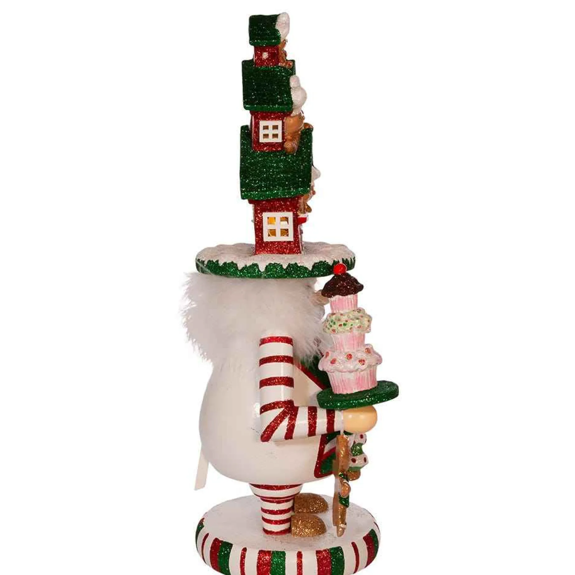 Kurt Adler Tabletop Items* 15-Inch Hollywood Battery-Operated Led Gingerbread House Hat Nutcracker