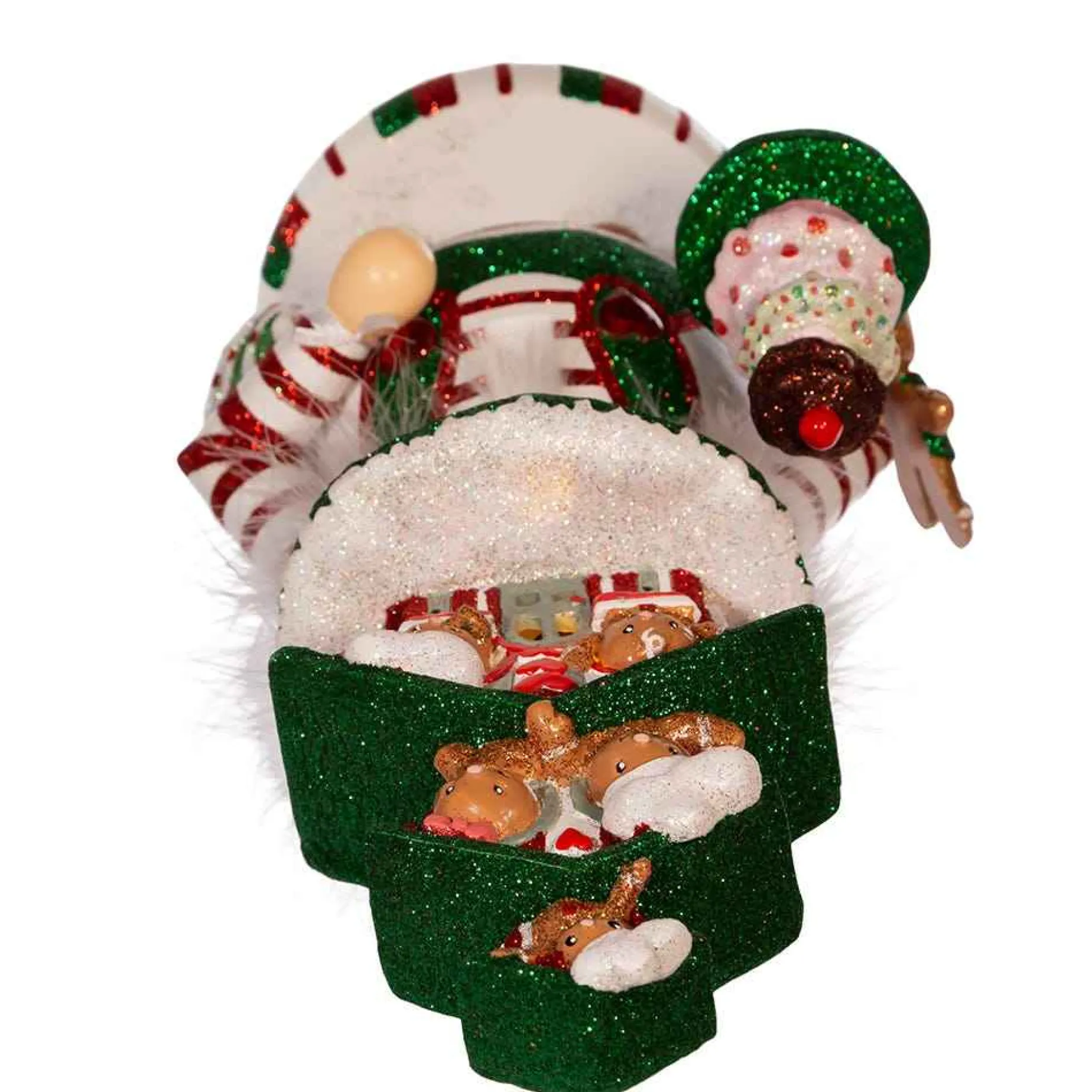 Kurt Adler Tabletop Items* 15-Inch Hollywood Battery-Operated Led Gingerbread House Hat Nutcracker
