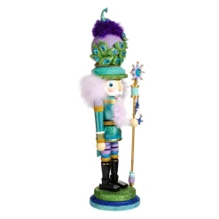 Kurt Adler Tabletop Items* 17.5-Inch Hollywood™ Peacock Hat Nutcracker