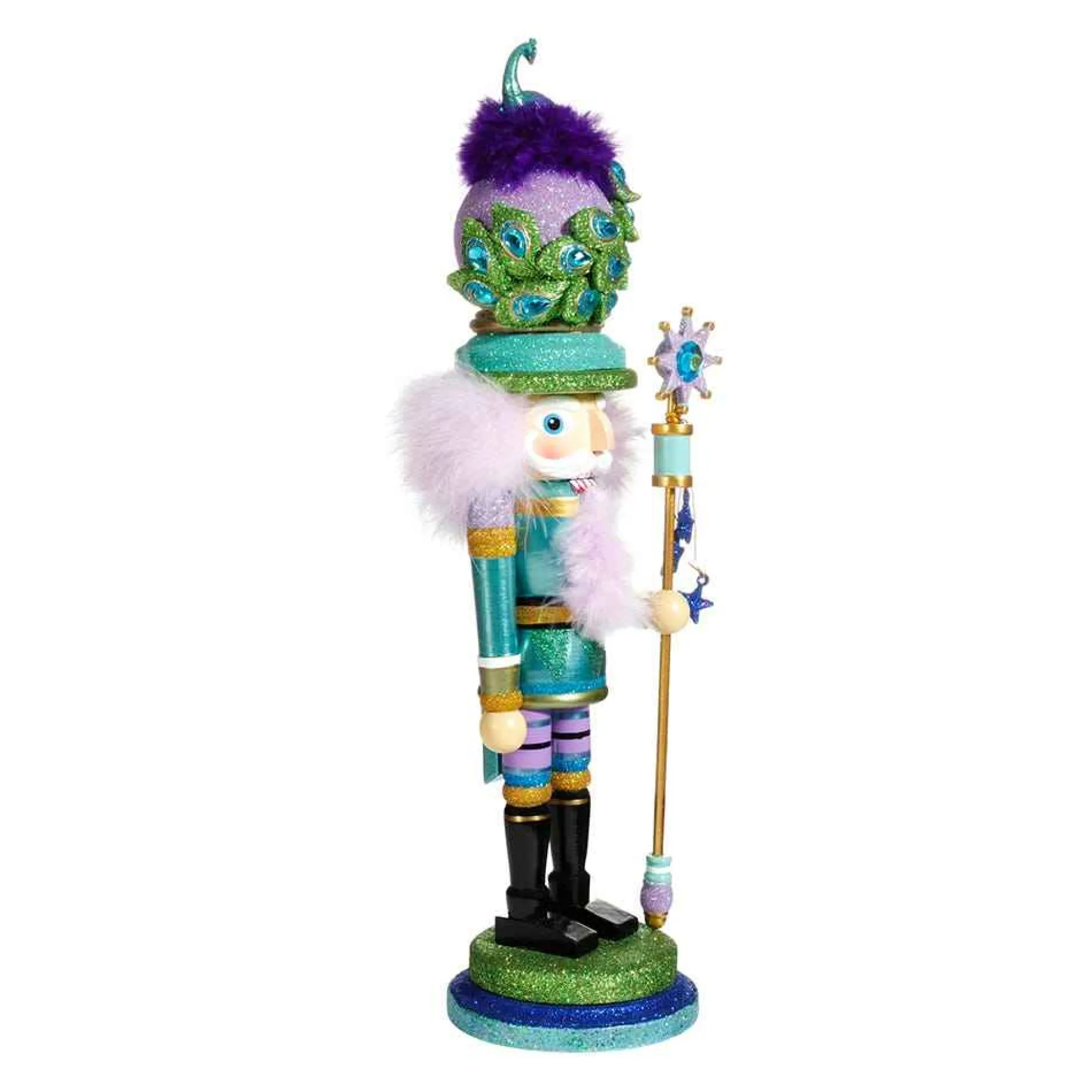 Kurt Adler Tabletop Items* 17.5-Inch Hollywood™ Peacock Hat Nutcracker