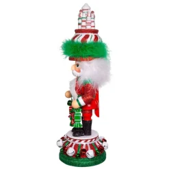 Kurt Adler Tabletop Items* 15-Inch Hollywood Nutcrackers™ Red, White And Green Candy Tower Hat Nutcracker