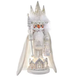 Kurt Adler Tabletop Items* 15-Inch Hollywood White Winter Led Hat Nutcracker
