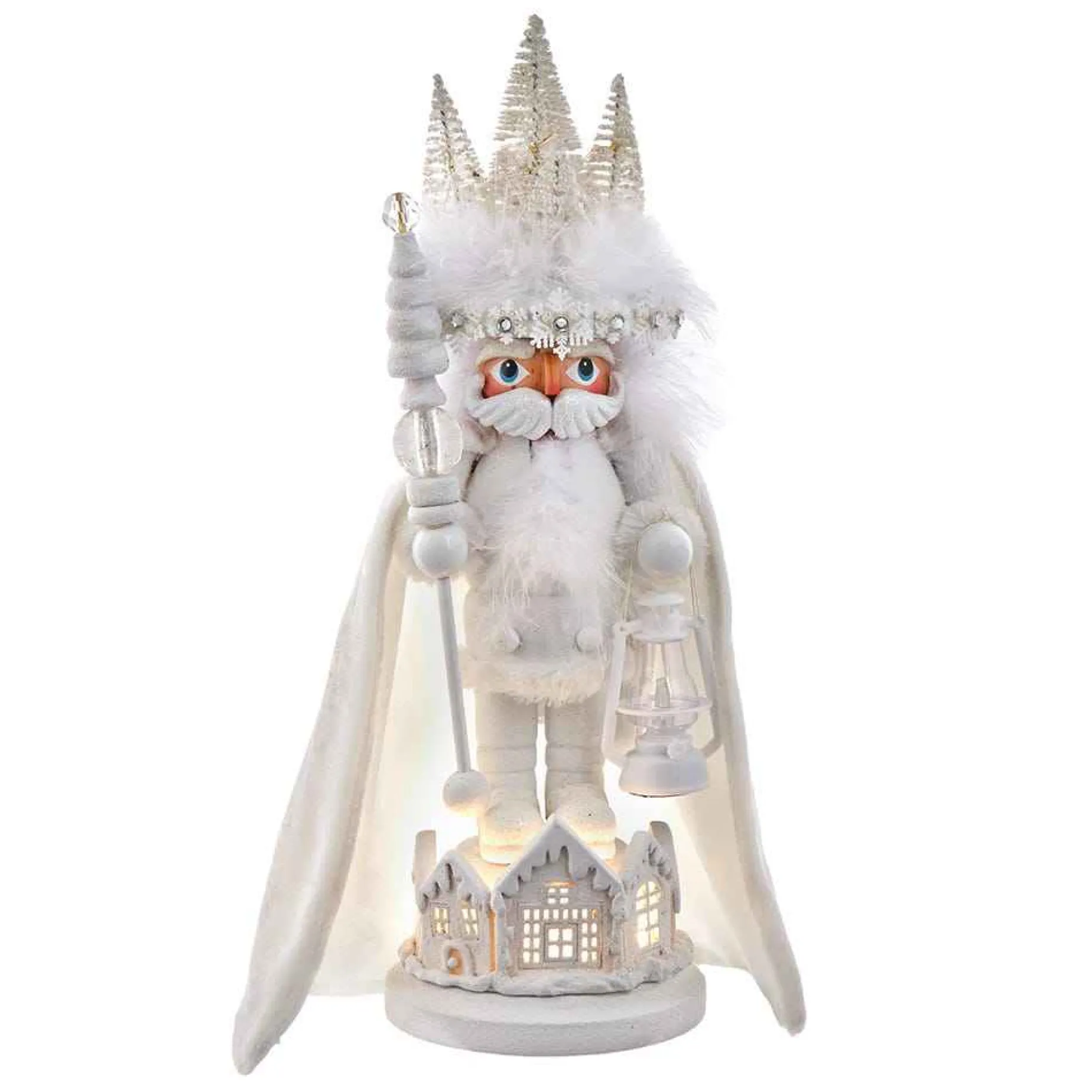 Kurt Adler Tabletop Items* 15-Inch Hollywood White Winter Led Hat Nutcracker