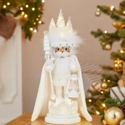 Kurt Adler Tabletop Items* 15-Inch Hollywood White Winter Led Hat Nutcracker