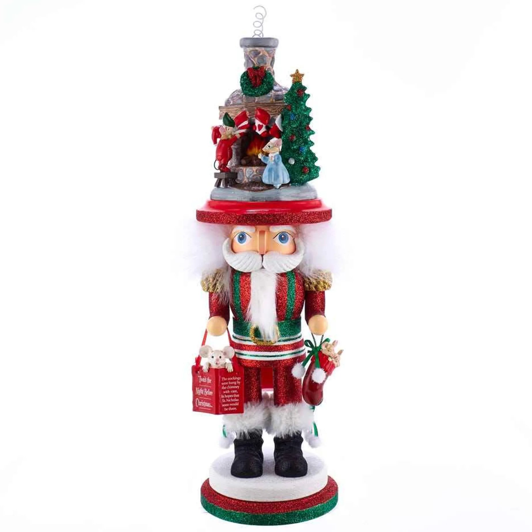 Kurt Adler Tabletop Items* 17.5-Inch Hollywood™ Stockings On Fireplace Nutcracker
