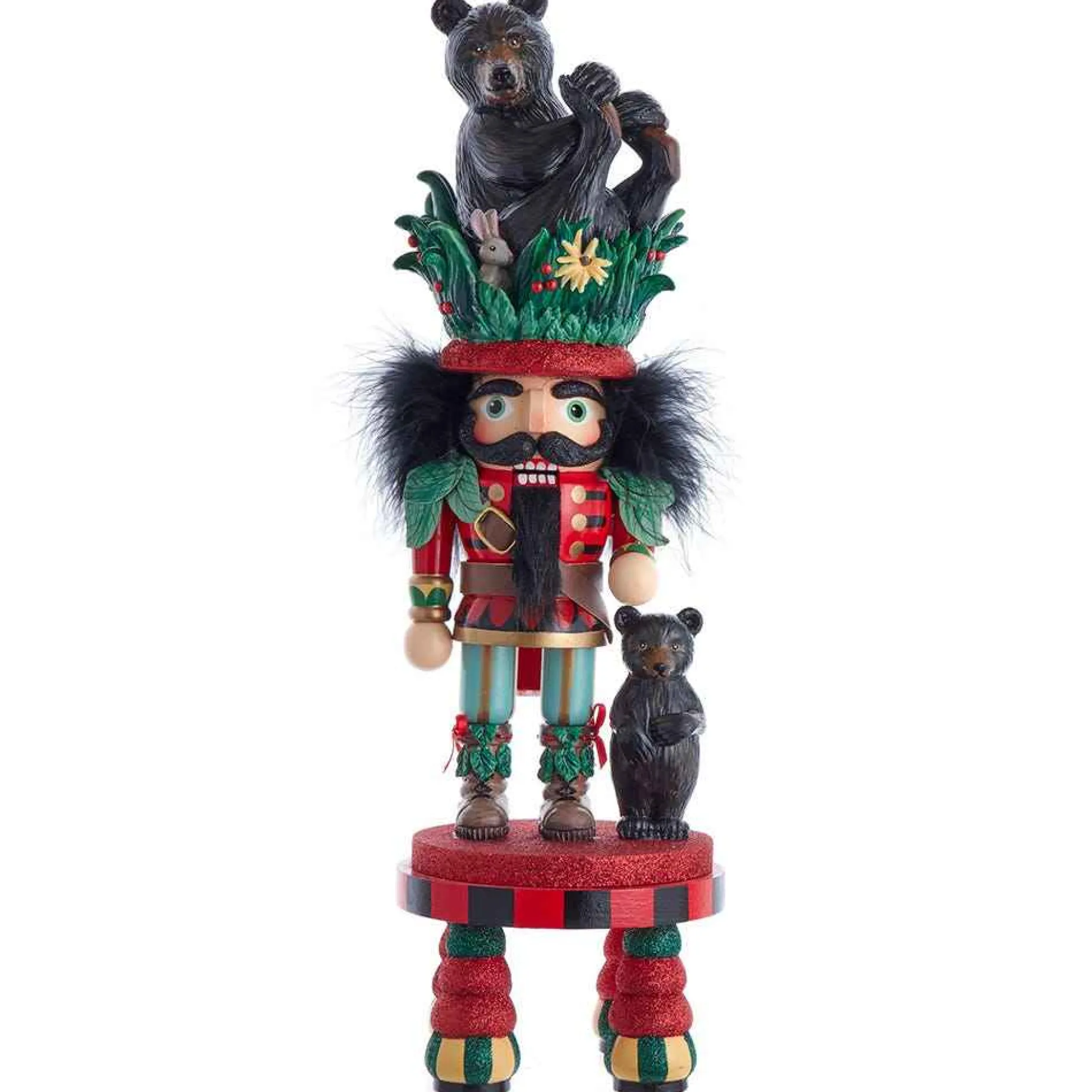Kurt Adler Tabletop Items* 18-Inch Hollywood Black Bear Hat Nutcracker