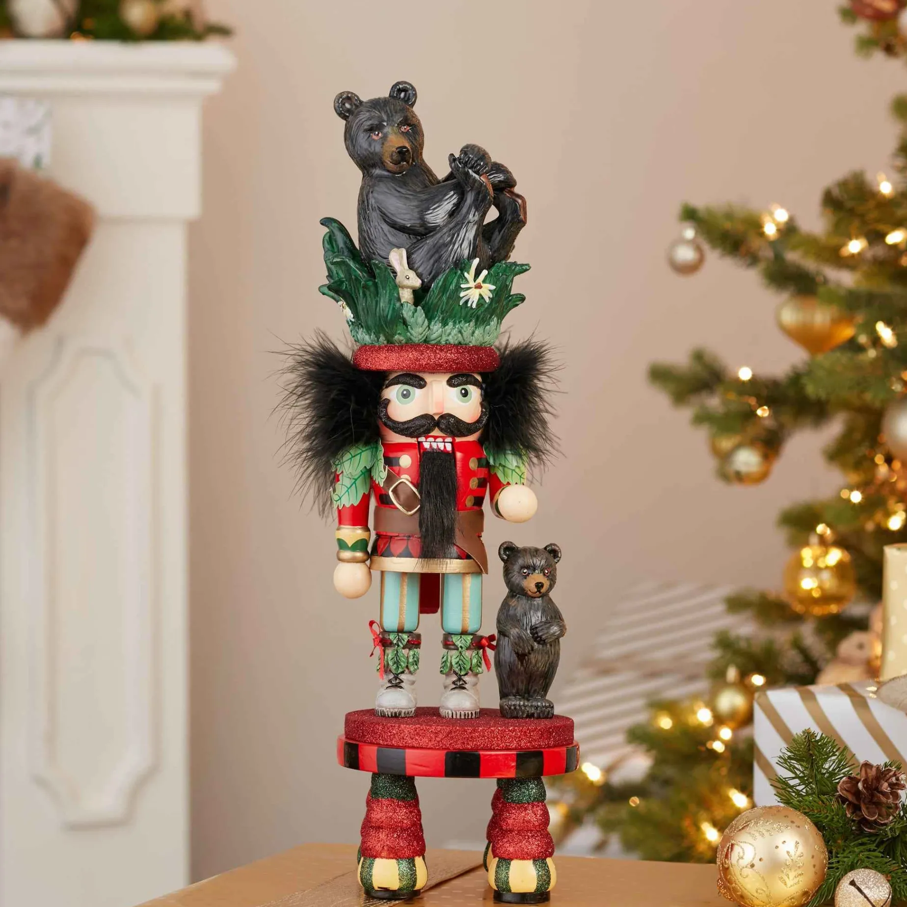 Kurt Adler Tabletop Items* 18-Inch Hollywood Black Bear Hat Nutcracker